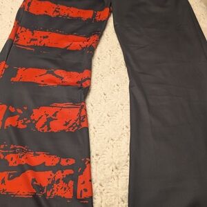 Red and Black Flare Pants